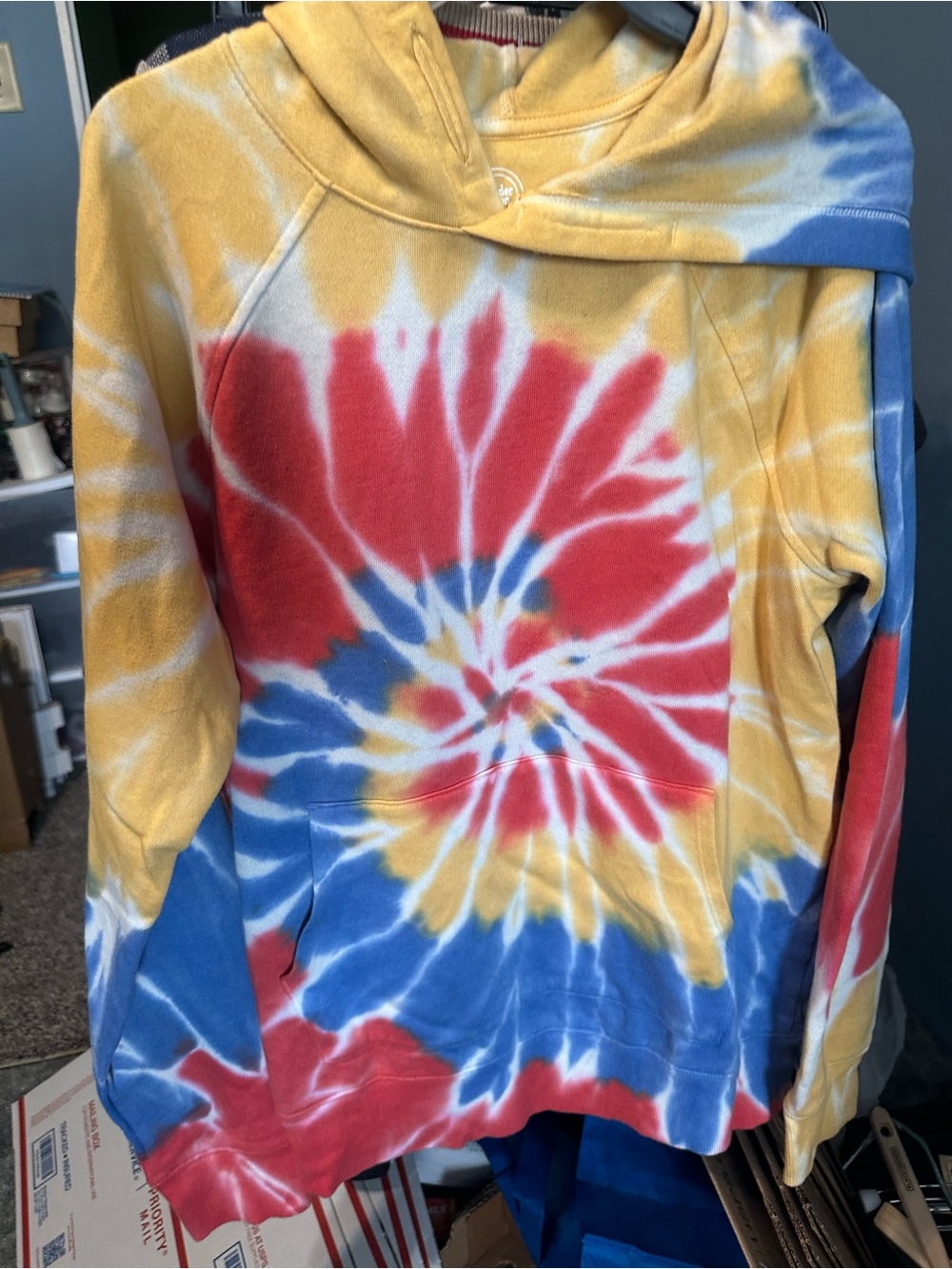 wonder nation Tie-Dye Hoodie in Yellow and Red